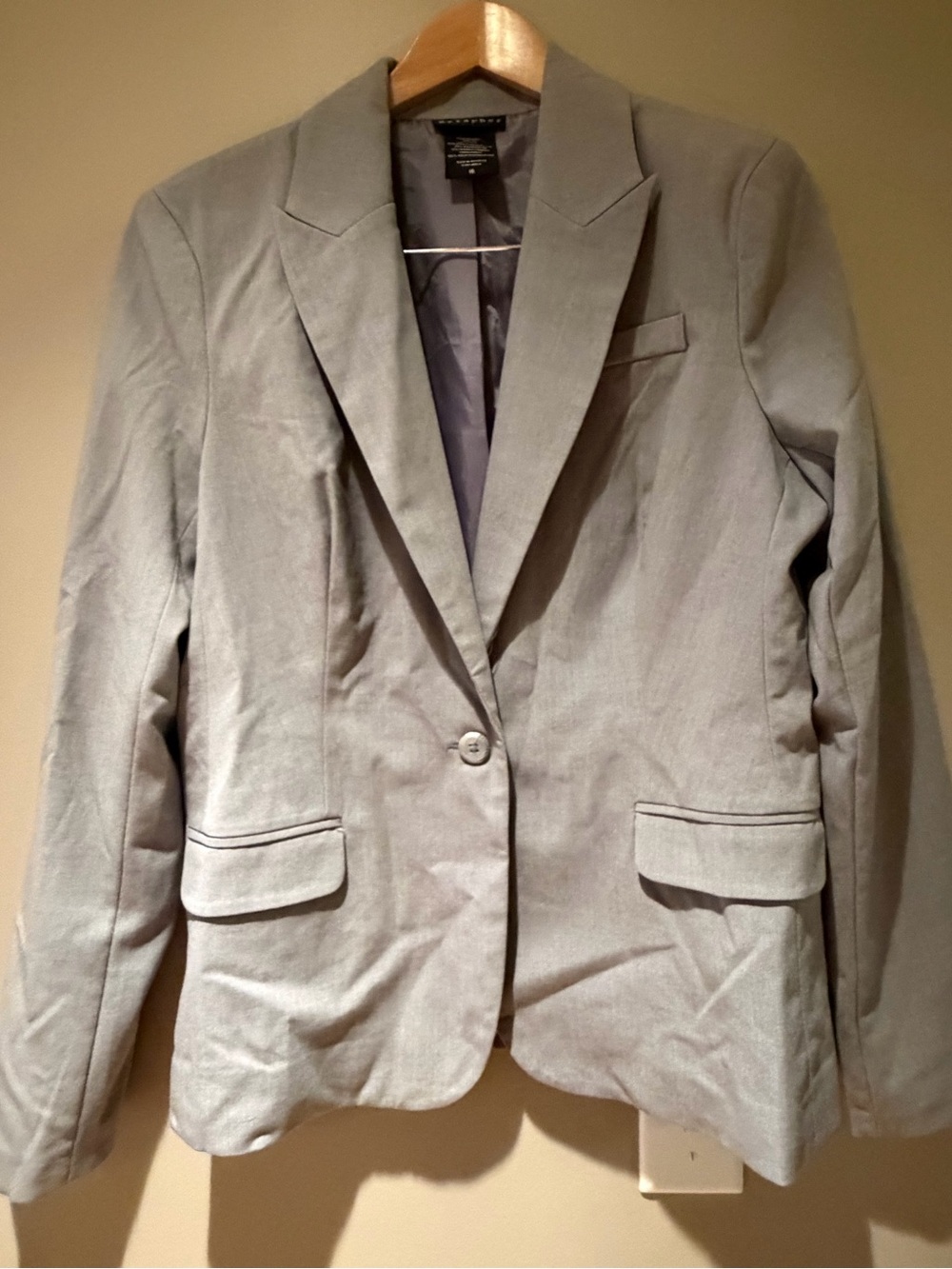 Metaphor Light Gray Single-Button Women's Blazer16 New